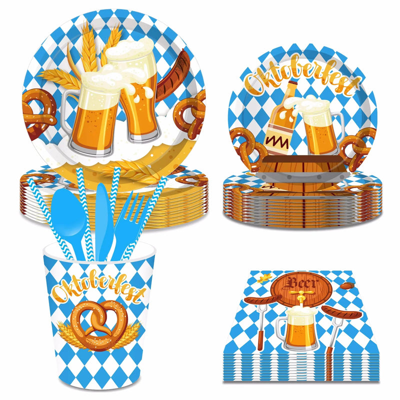 Engangsfestservise sett i Oktoberfest-design – WeizenFreude Oktoberfest 2025