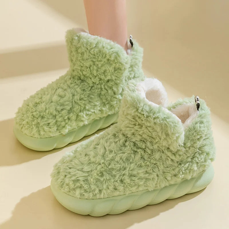 Warm women's slippers made of cotton & plush – CozySteps