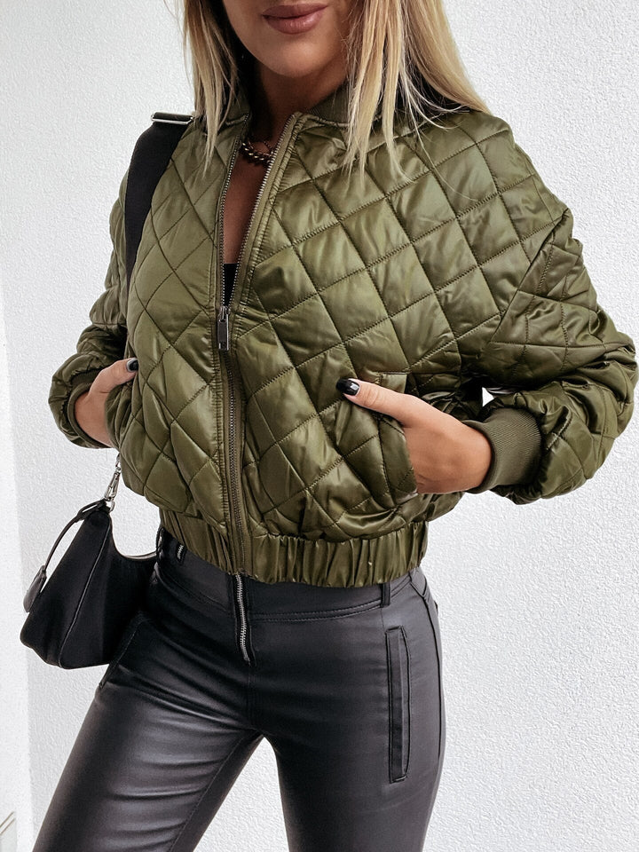 Padded Women's Bomber Jacket with Pockets – Marisa