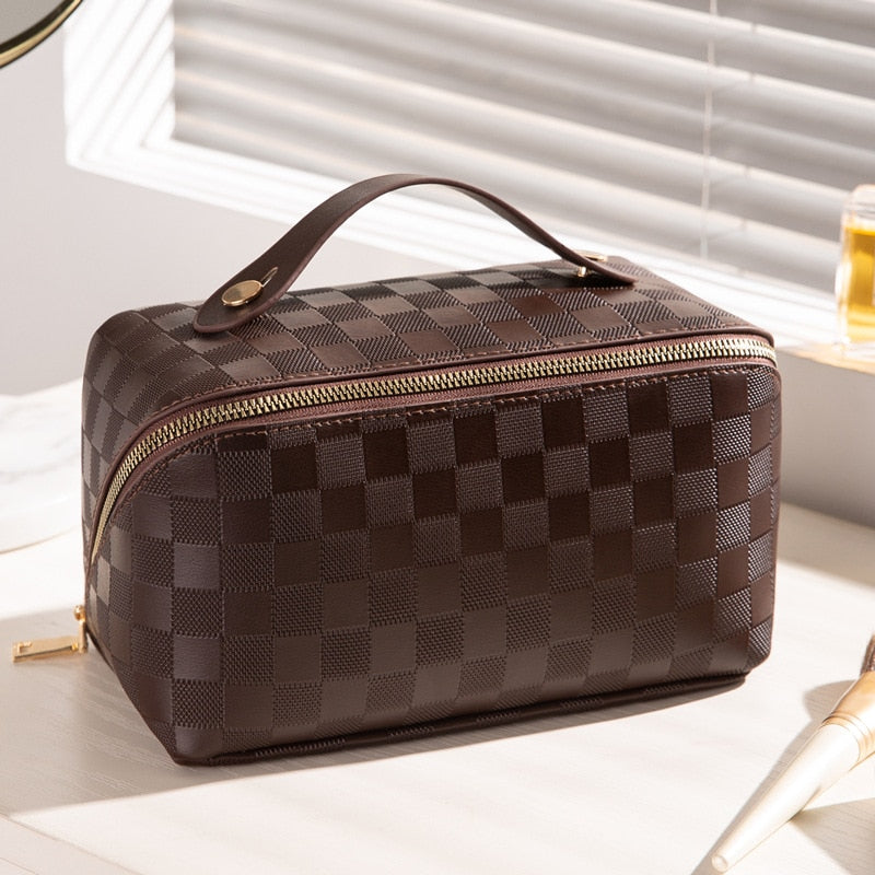 Cosmetic Bag made of PU Leather with Compartments – LuxeCarry
