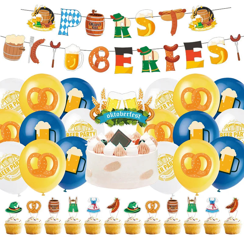 Party decoration set in Oktoberfest design – WiesnFreude Oktoberfest 2025