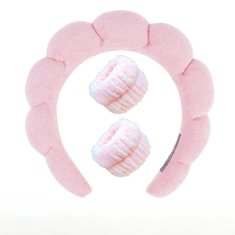 Plüsch Spa Kopfband & Handgelenkband Set - Fluffiea
