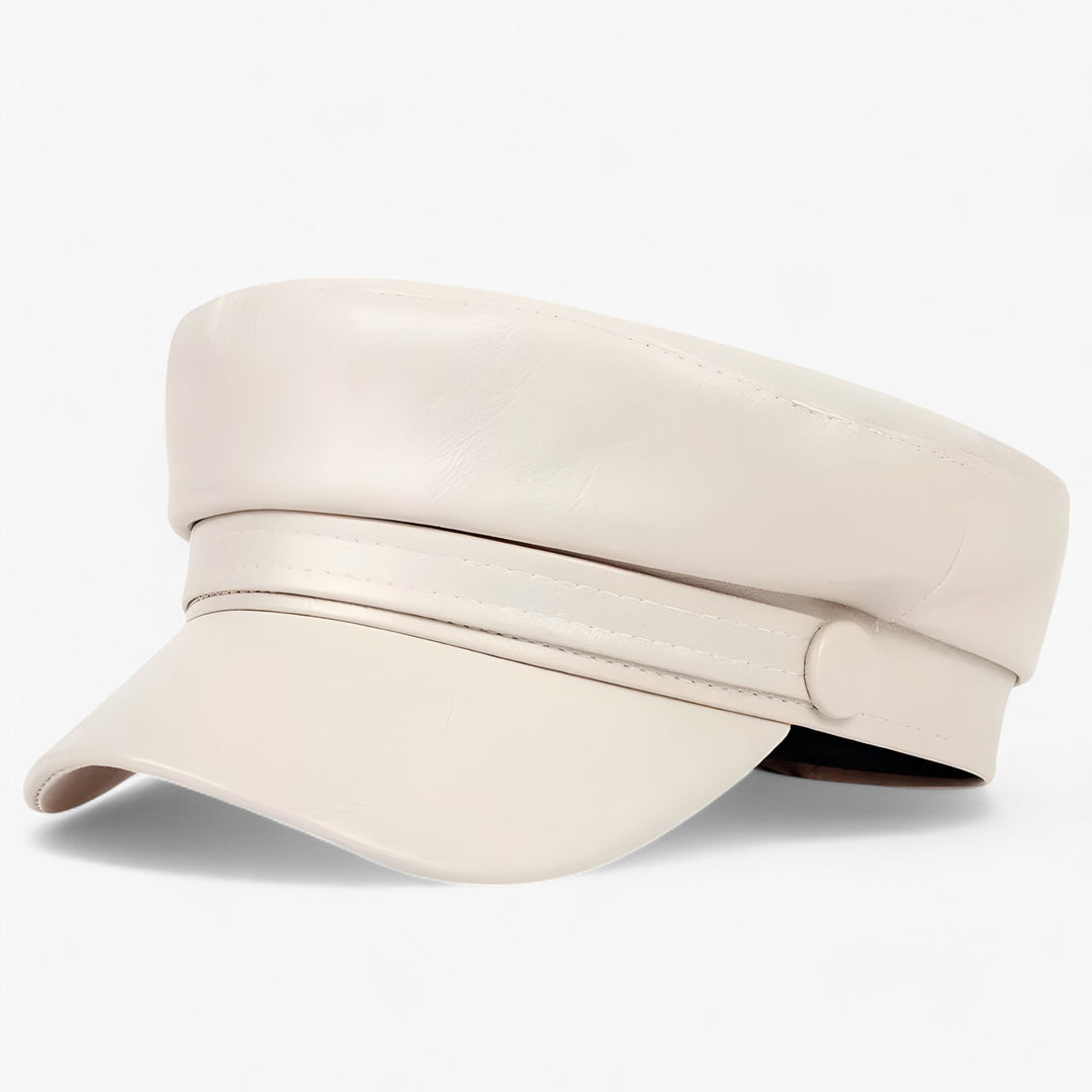 Octagonal Women's Newsboy Cap made of PU Leather – Valence