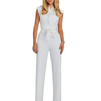 Airy women's jumpsuit with wide legs and V-neck – Maribel