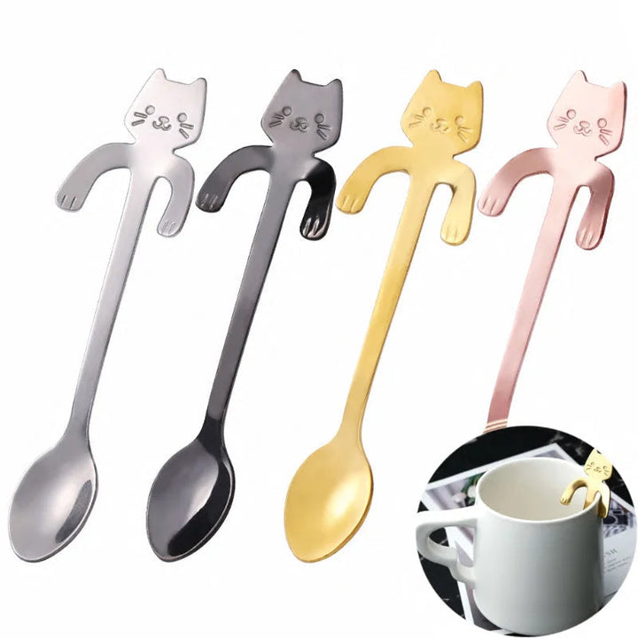 Mini stainless steel cat spoons - Whiskra