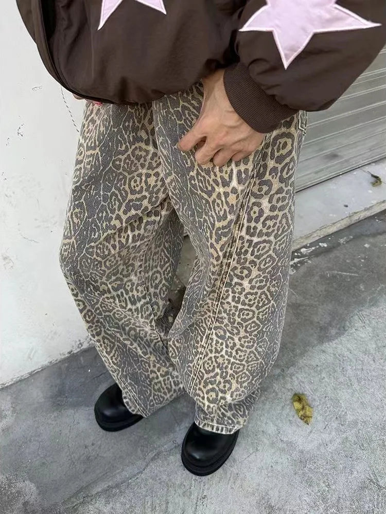 High-Waist Women's Pants with Leopard Print – Selina