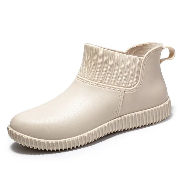 Botines de lluvia para mujer impermeables con caña de punto y suela antideslizante – Liora