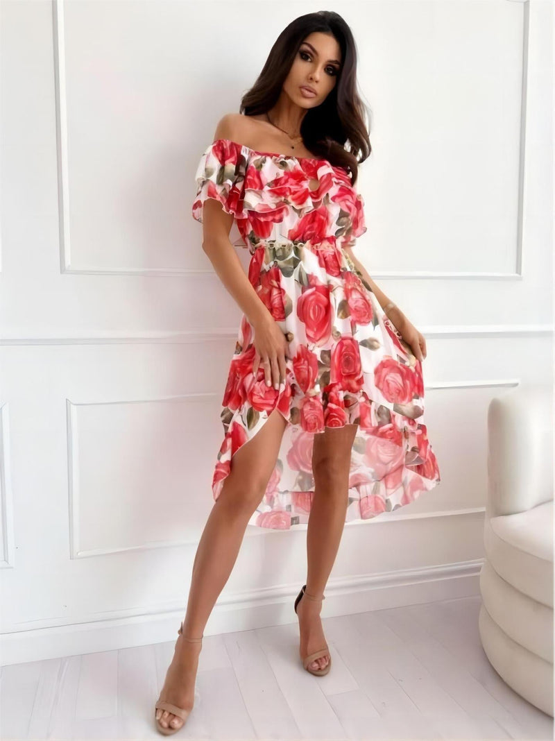 Off-Shoulder Mini Dress with Ruffles – Lina
