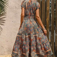 Airy Women's Maxi Dress with Ethnic Print & V-Neck – Nayeli