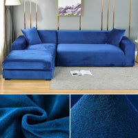 Stretch velour sofa cover with luxurious finish – Sofina