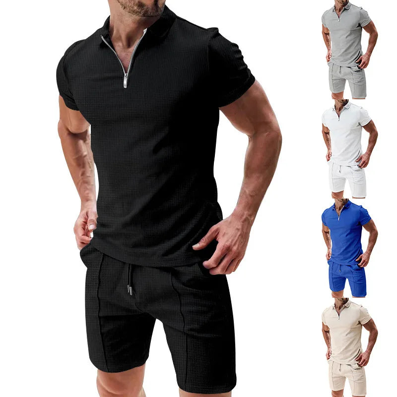 Breathable & Stylish Summer Set with Polo Shirt & Shorts for Men – Nilo