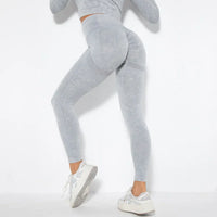 Conjunto de yoga para mujer sin costuras con top corto - Nova