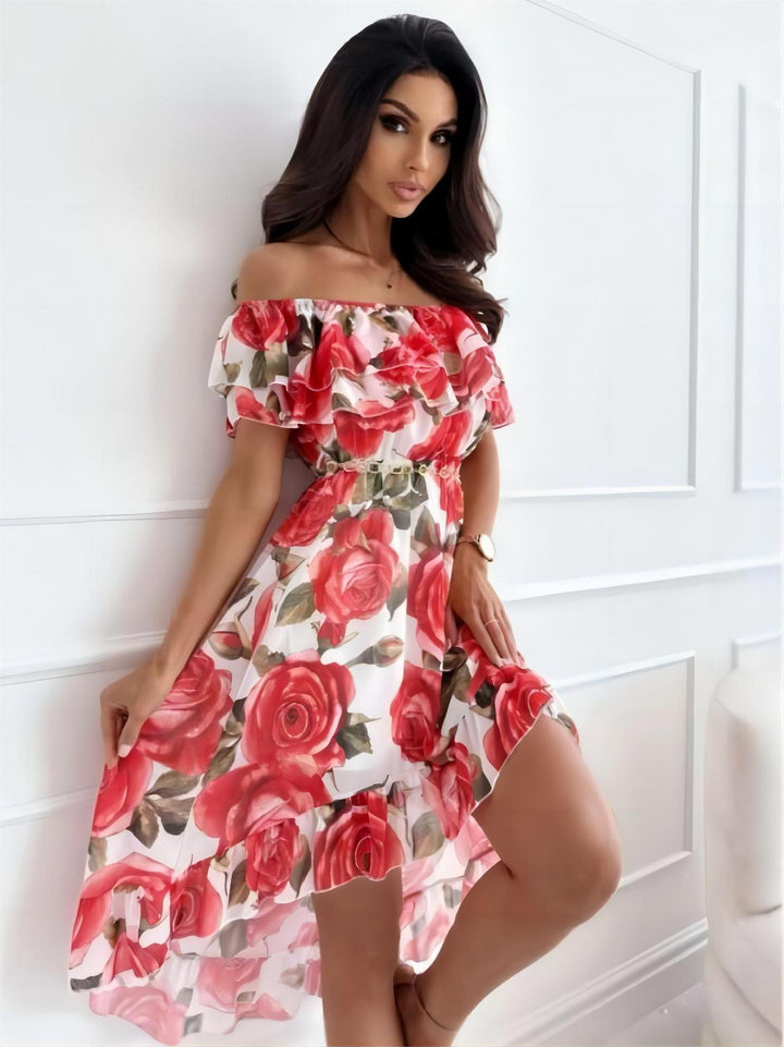 Off-Shoulder Mini Dress with Ruffles – Lina