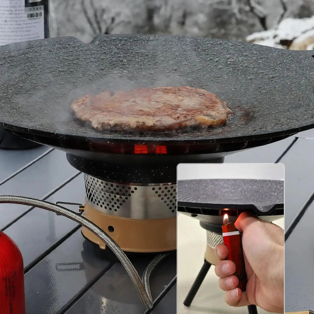 Portable Aluminum Grill Pan with Handles for Camping & BBQ – Arlo