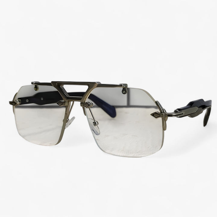 Randlose Oversized Sonnenbrille mit Metallakzenten – Vexor