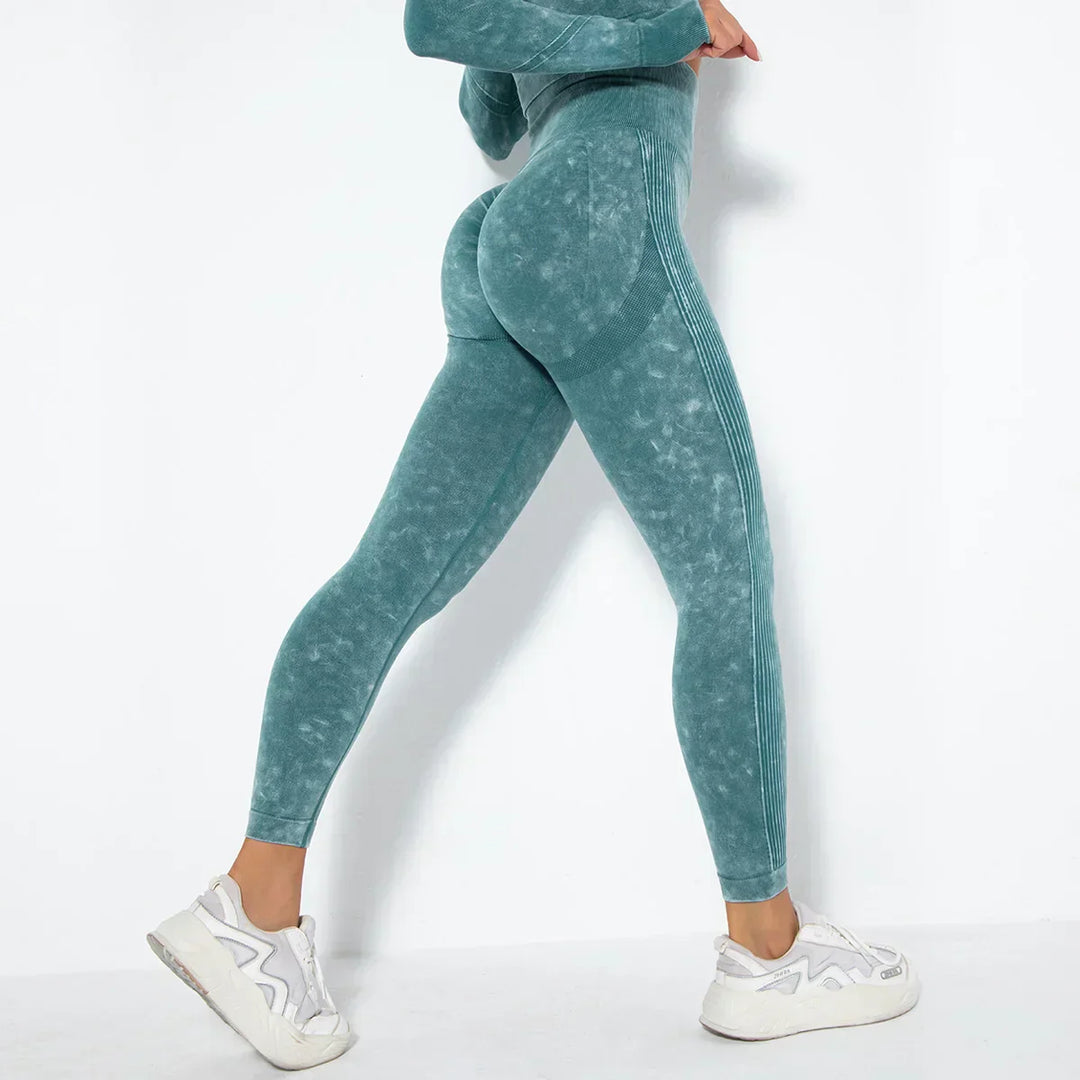 Conjunto de yoga para mujer sin costuras con top corto - Nova