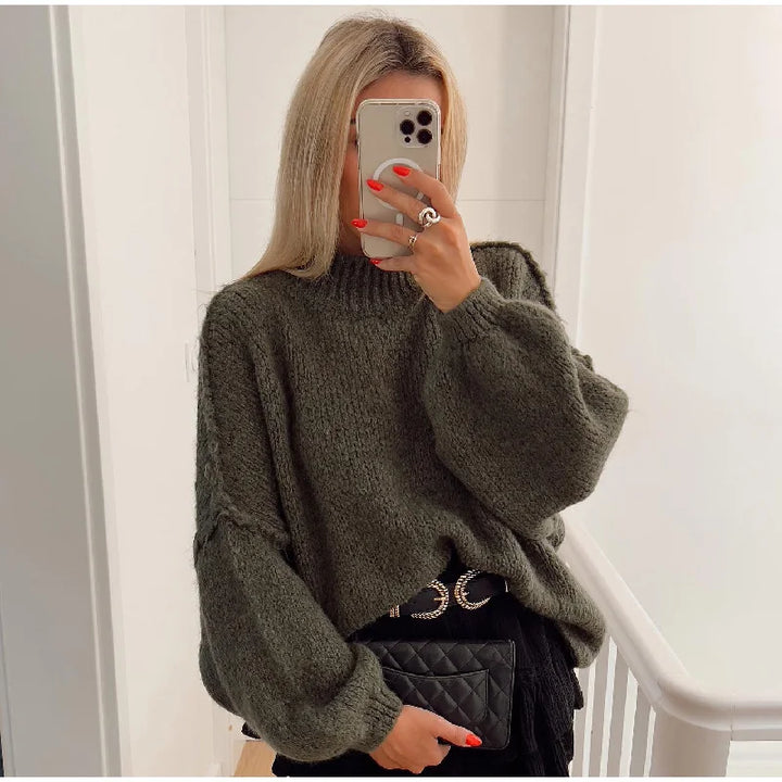 Oversized strikket damepullover - Mia