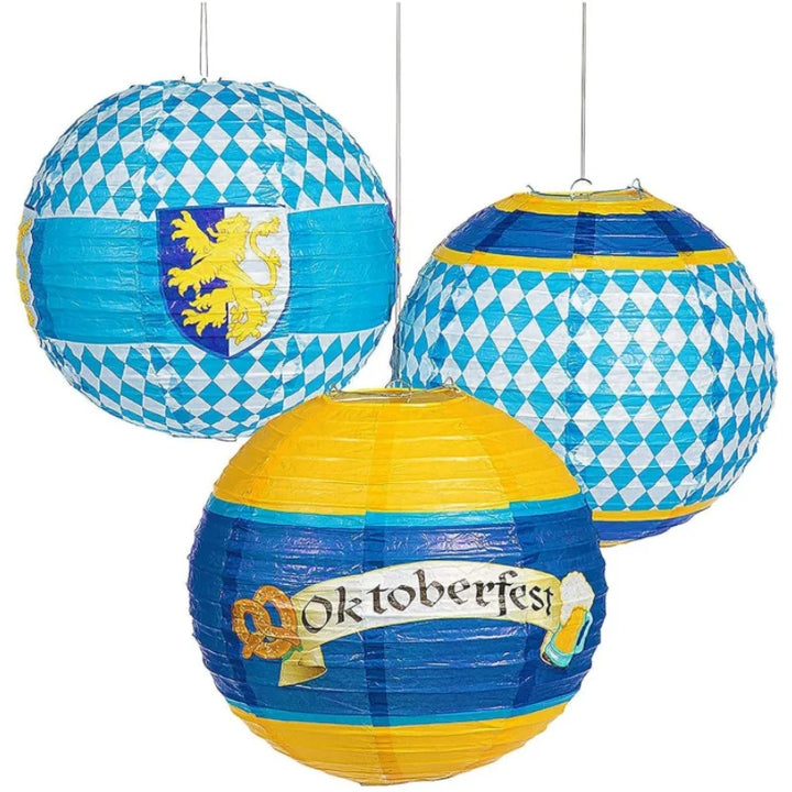 Paper Lantern Set in Oktoberfest Design (3-piece) – LichtFreude Oktoberfest 2025