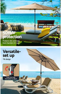 2.7 m Garden Umbrella with Base – Solira – (UV and Water Repellent)