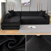 Stretch velour sofa cover with luxurious finish – Sofina