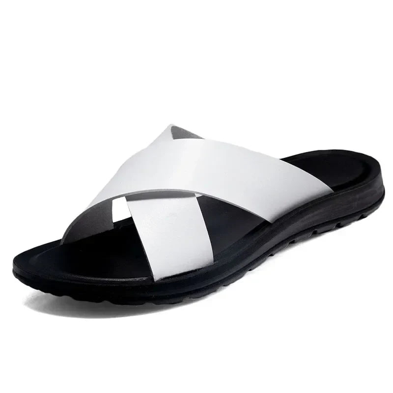 Italienische Herren-Leder-Pantoletten – Lorenzo