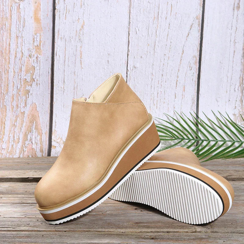 Stylish Autumn Wedge Heel Boots – Mila