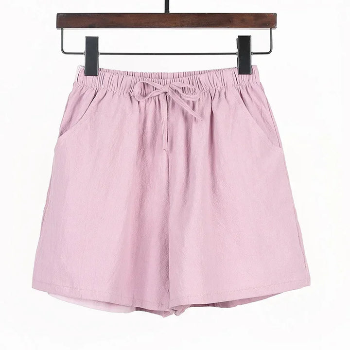 Luftige dame-lærredsshorts med høj talje og sporty pasform – Fenja