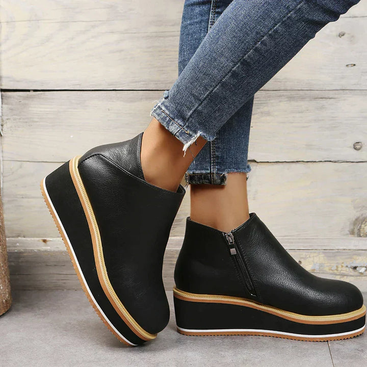 Stylish Autumn Wedge Heel Boots – Mila