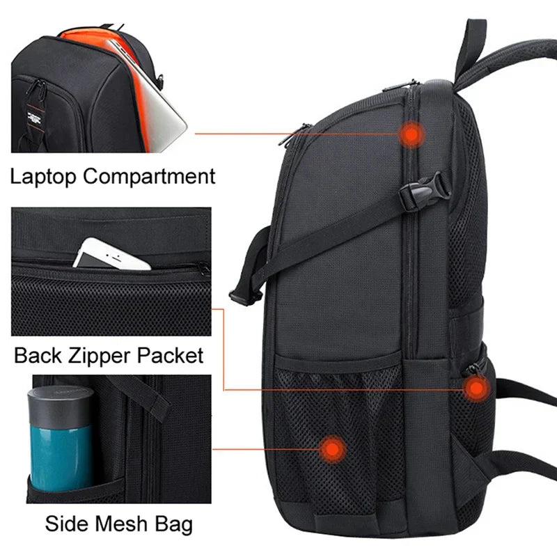 Waterproof Oxford Camera Backpack with Multiple Compartments – Elric