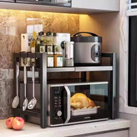 Kitchen shelf made of carbon steel with extendable double layer – Milo
