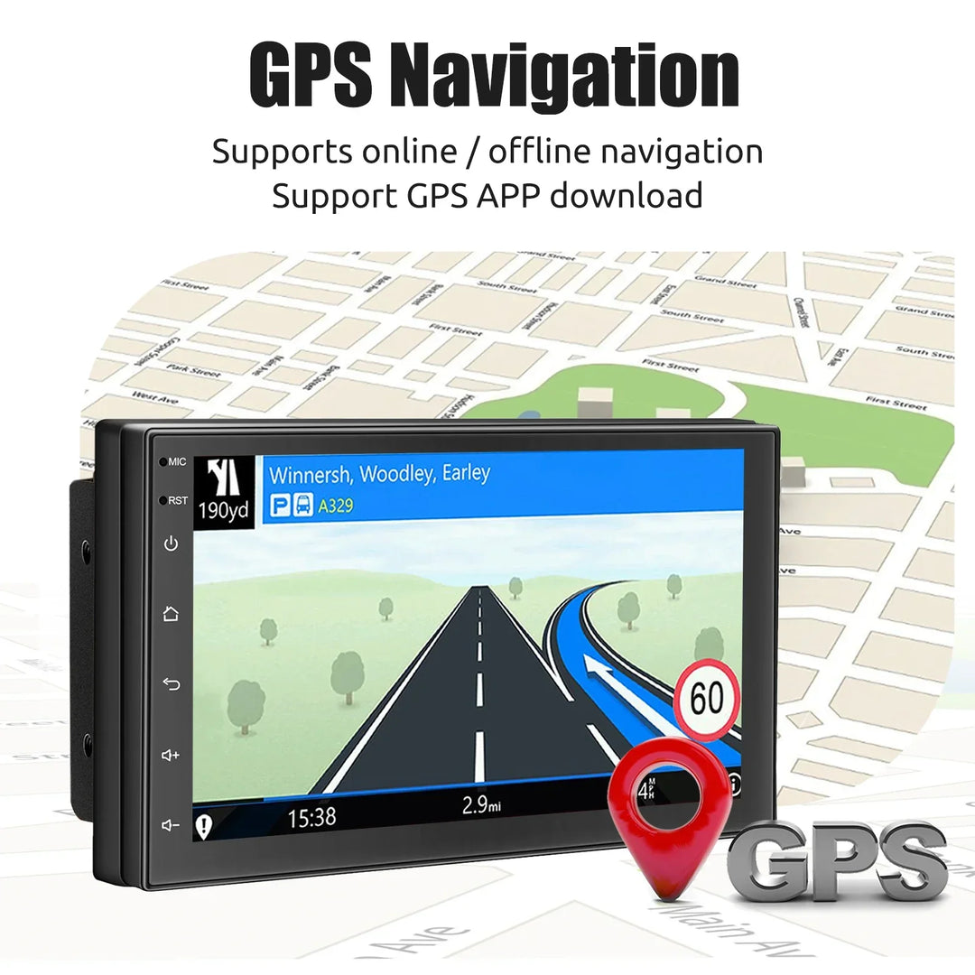 Universelles Android-Autoradio mit Touchscreen, GPS und kabellosem CarPlay