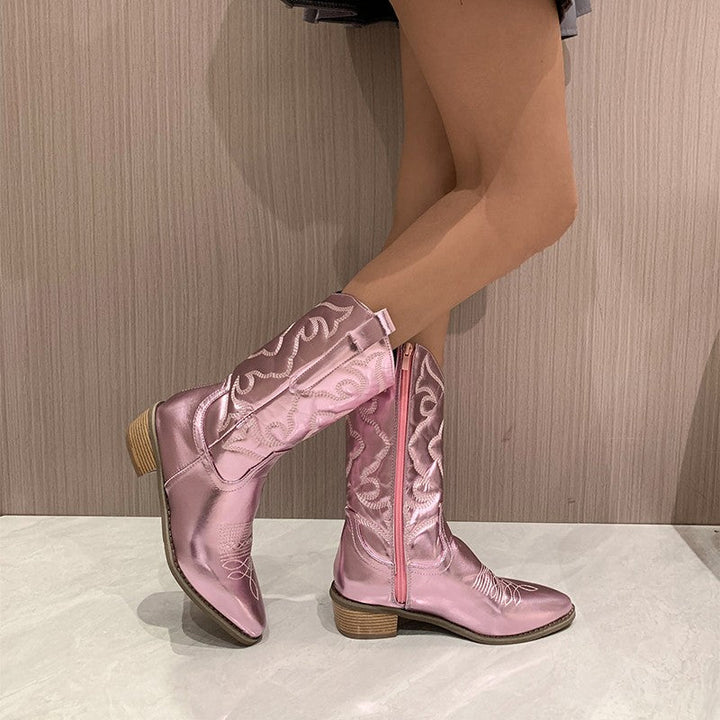 Metallic Cowboy Boots - Aurora
