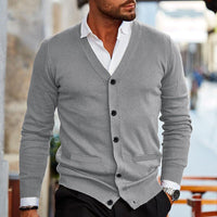 Stylish men's vest with V-neck and button placket - Lucas