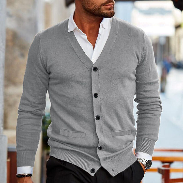 Stylish men's vest with V-neck and button placket - Lucas