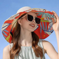 Reversible cotton sun hat with wide brim (56–60 cm) – Liora
