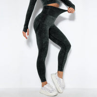 Conjunto de yoga para mujer sin costuras con top corto - Nova