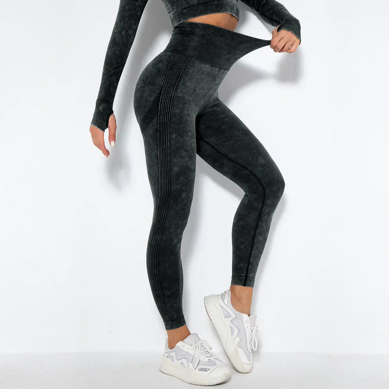 Conjunto de yoga para mujer sin costuras con top corto - Nova