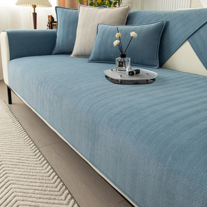 Chenille bank protector with herringbone texture – VeluraShield