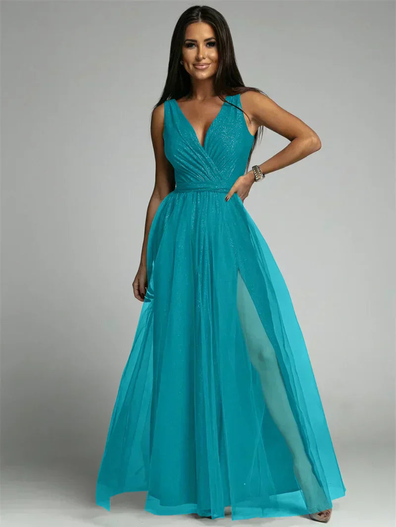 Stylish V-Neck Dress - Mindy
