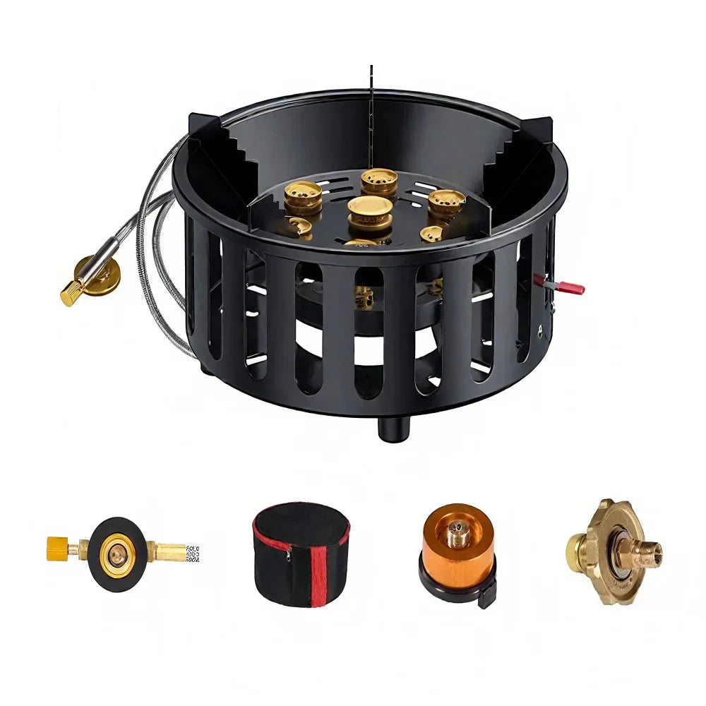 7-core portable camping gas stove with electronic ignition – Kael