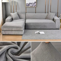 Stretch velour sofa cover with luxurious finish – Sofina