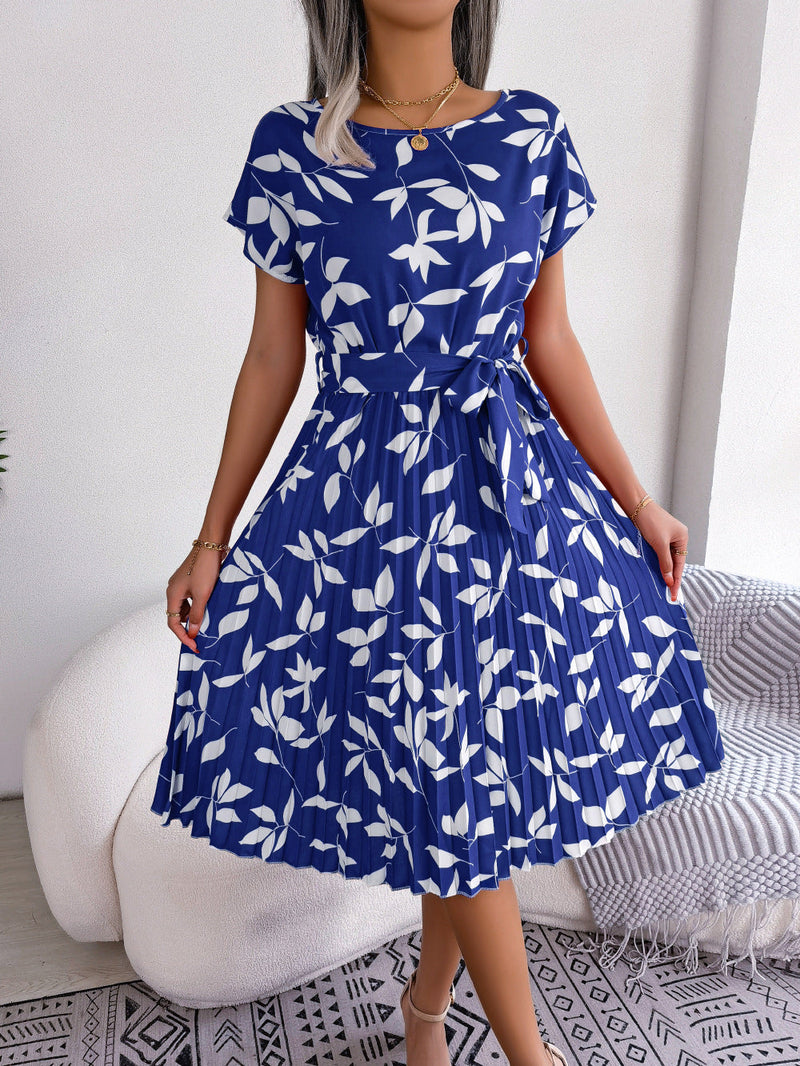 Blue Printed Midi Dress – Naomi