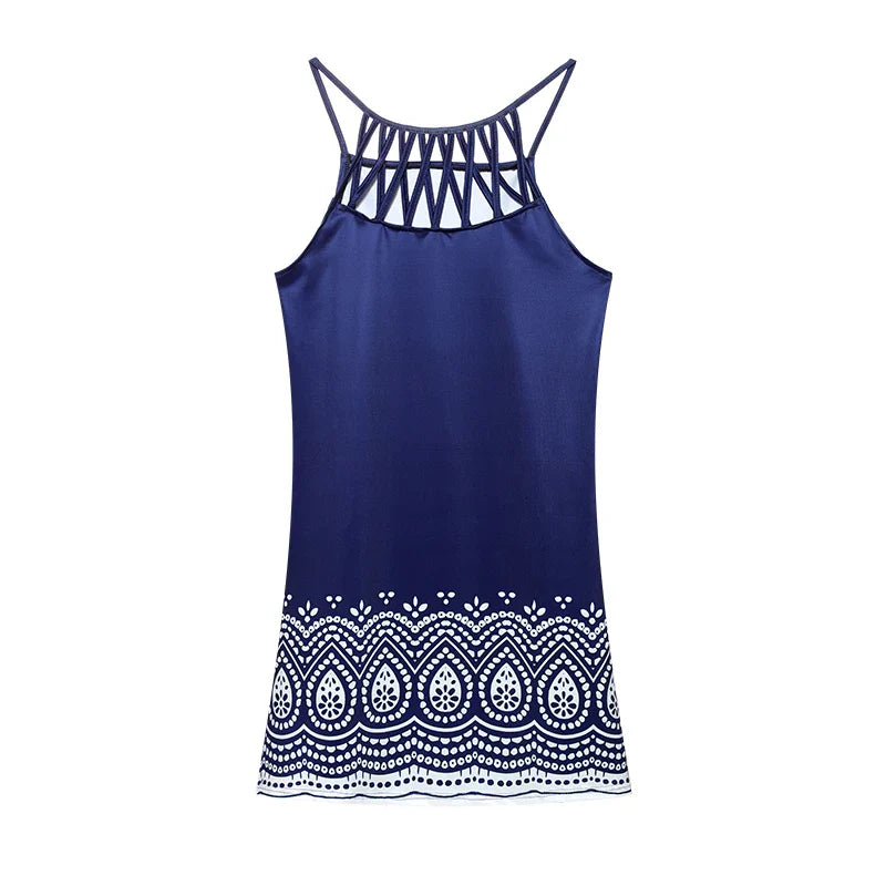 Trendiges Sommer-Tunikakleid mit Ethno-Print & Spaghettiträgern – Kiara