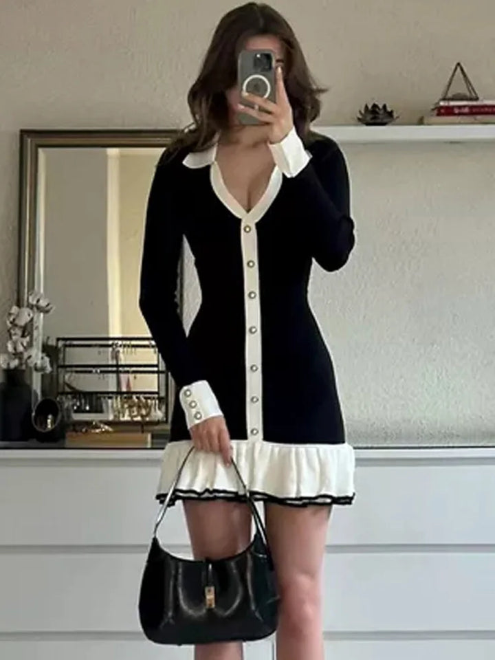 Knitted mini dress with back cutout and bandage design – Amira