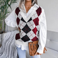 Women's Checked Knitted Vest Top – Yara