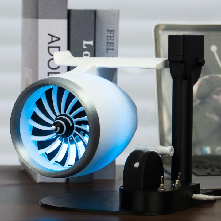 Turbojet-vifte-stil tåkehumidifier med RGB-belysning – AeroMist