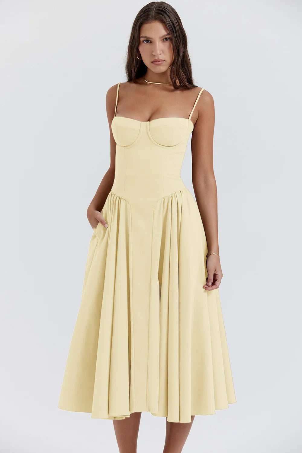 Summer dress with sweetheart neckline – Elvira