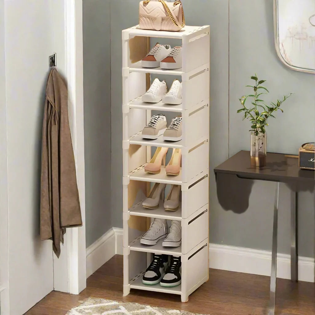 Platzsparender Metallrahmen Schuhregal mit 6/8 Schichten – Liora