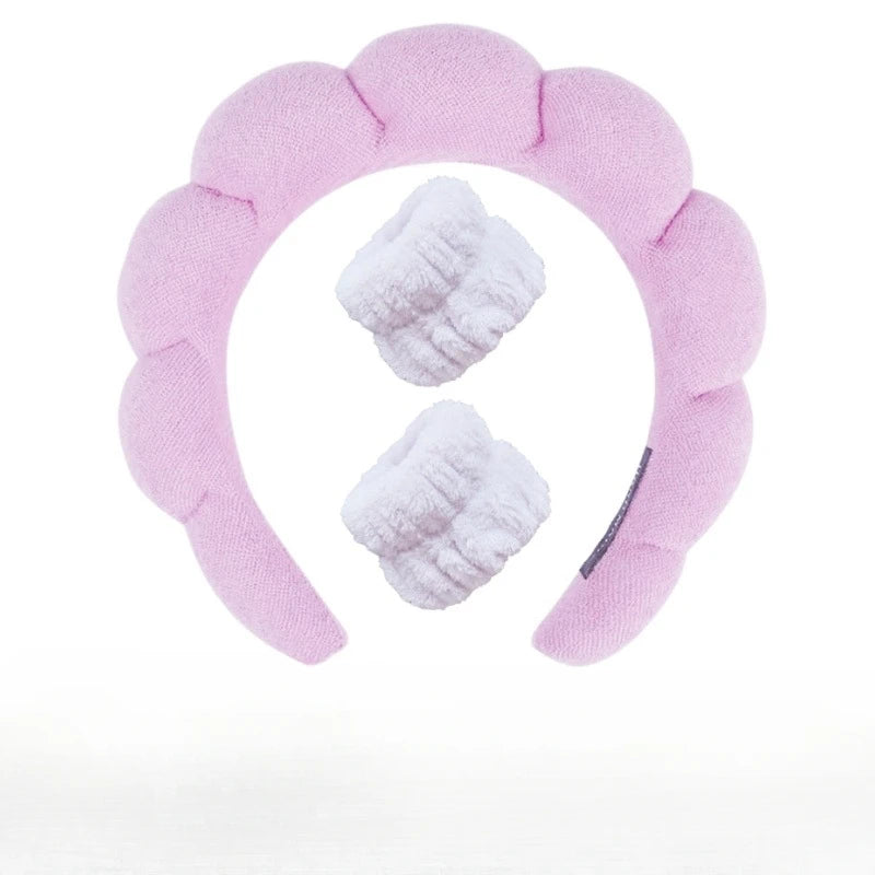 Plüsch Spa Kopfband & Handgelenkband Set - Fluffiea
