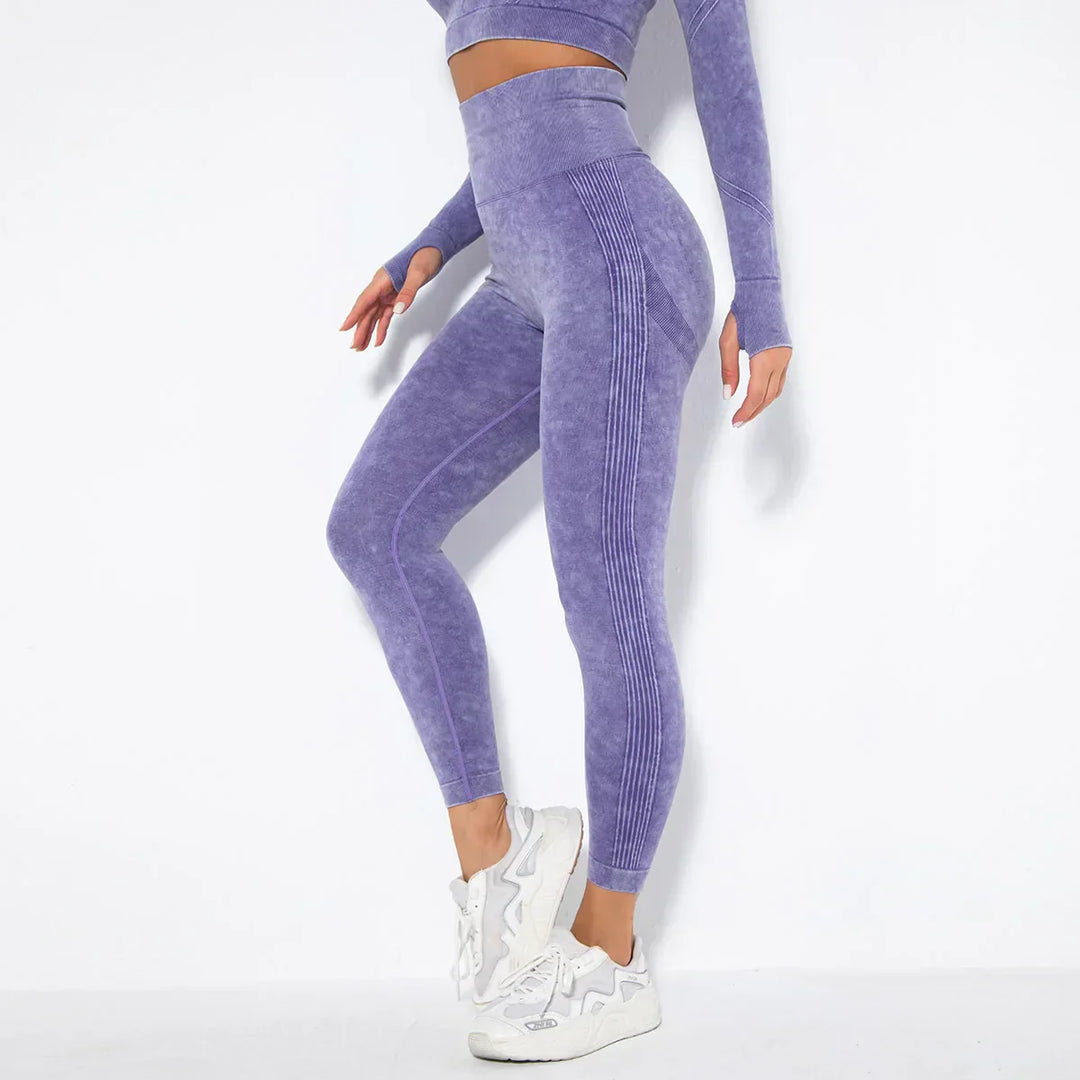 Conjunto de yoga para mujer sin costuras con top corto - Nova
